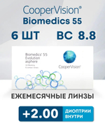 Ежемесячные контактные линзы Biomedics 55 Evolution (уп. 6 линз)