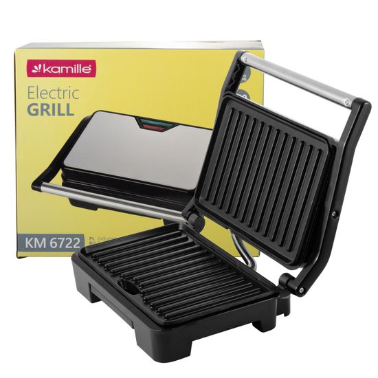 Гриль электрический 900 Вт. Kamille KM 6722 с антипригарным покрытием
