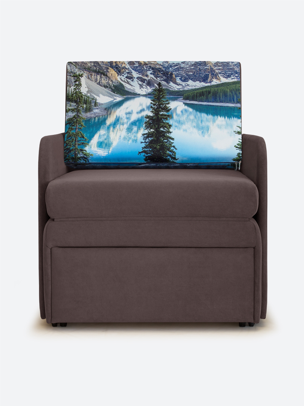 Кресло-кровать "Миник" с подлокотниками, купон Пейзаж