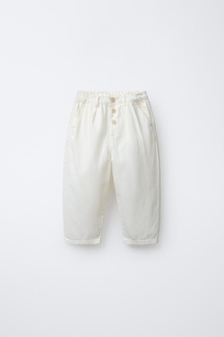 ZARA БРЮКИ С ПУГОВИЦАМИ, ЭКРЮ