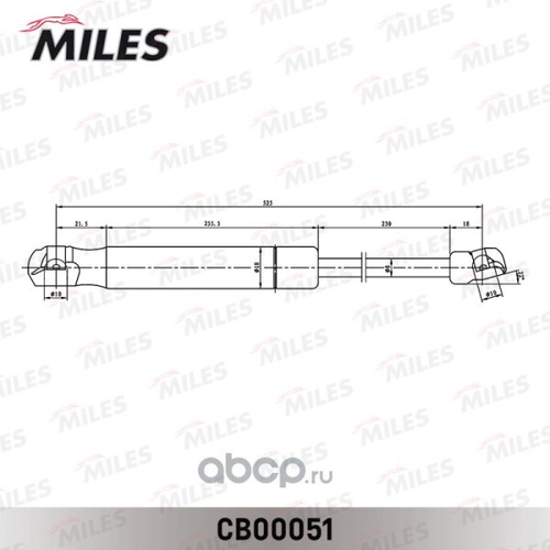 Амортизатор 5-ой дв. Skoda Yeti (09-) (Miles)