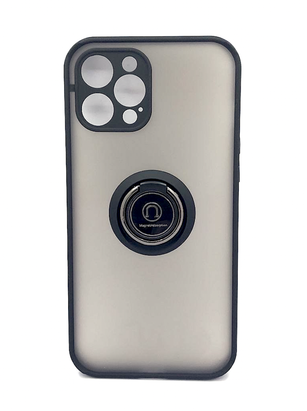 Чехол на iPhone 12 Pro / айфон, противоударный, с кольцом, подставкой, прозрачный