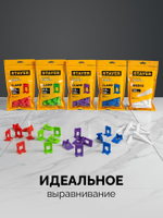 STAYER СВП TileFix, комплект: 1,0 мм, зажим + клин, 50 + 50 шт, система выравнивания плитки ″ворота″ (33841-H50)