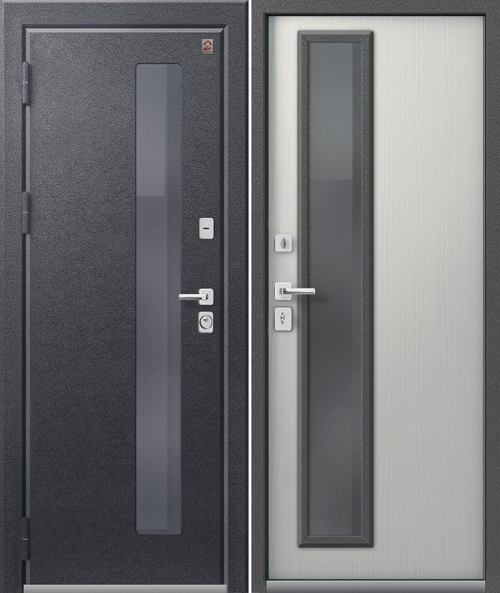 Входная дверь Центурион ТЕРМО Т-10 Антрацит муар - Ясень скандинавский