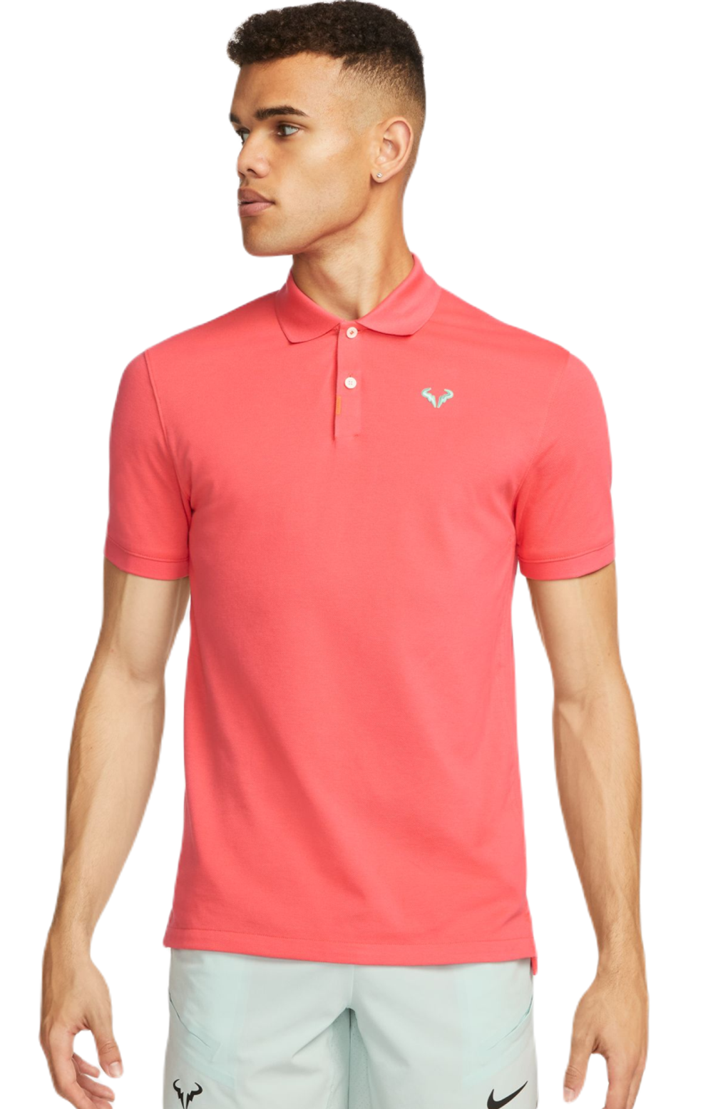 Мужское теннисное поло Nike Rafa Slim Polo - ember glow/ember glow/jade ice