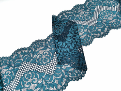 Эластичное кружево, 23 см, сосна (темно-зеленое), (Арт: EK-2602), м