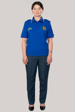Рубашка-поло женская МЧС короткий рукав (нового образца, василек)