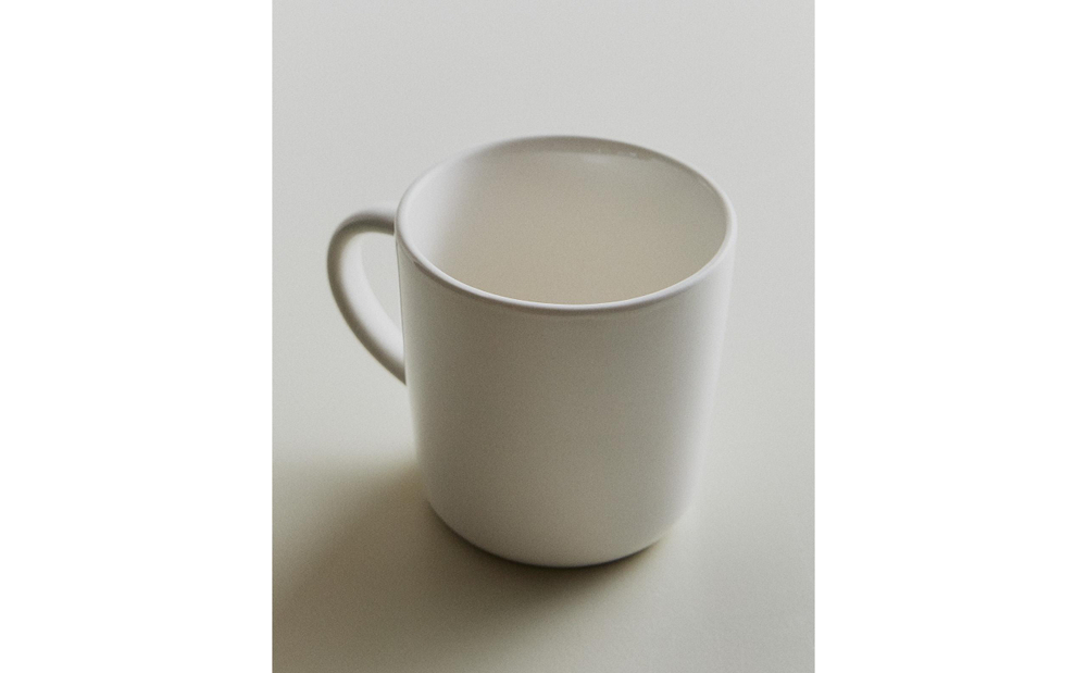 Zara Home чашка из каменной керамики, цвет белый, 9 см