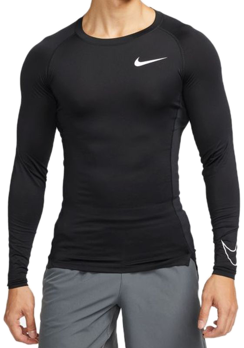 Термобелье Nike Pro Dri-Fit Tight Top LS M - black/white