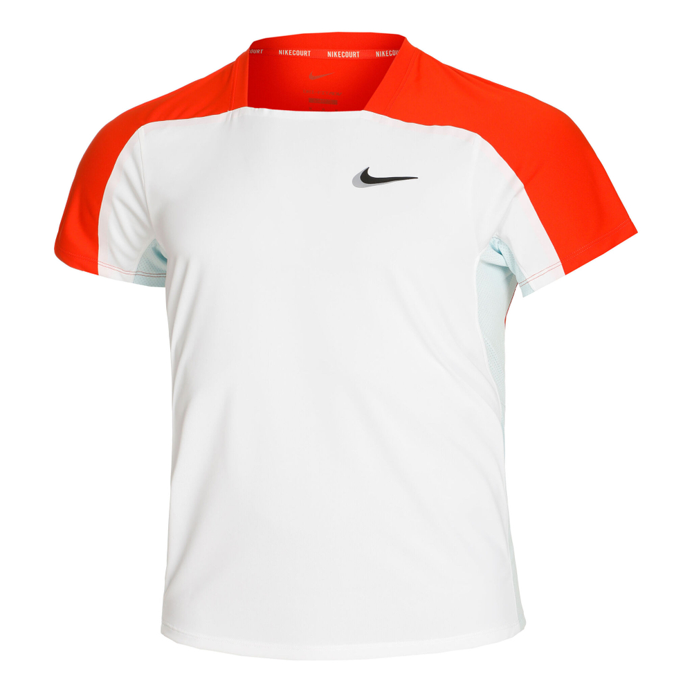 Мужское теннисное поло Nike Dri-Fit Slam T-Shirt Men - White, Orange