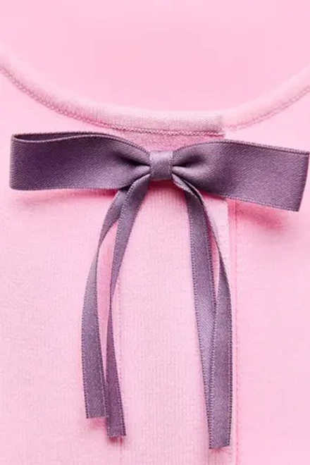 ZARA ПЛАТЬЕ ИЗ ТРИКОТАЖА С БАНТАМИ, РОЗОВЫЙ