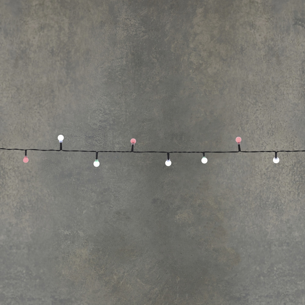 Гирлянда ягодки мультиколор на темном проводе 96 LED Luca Lighting