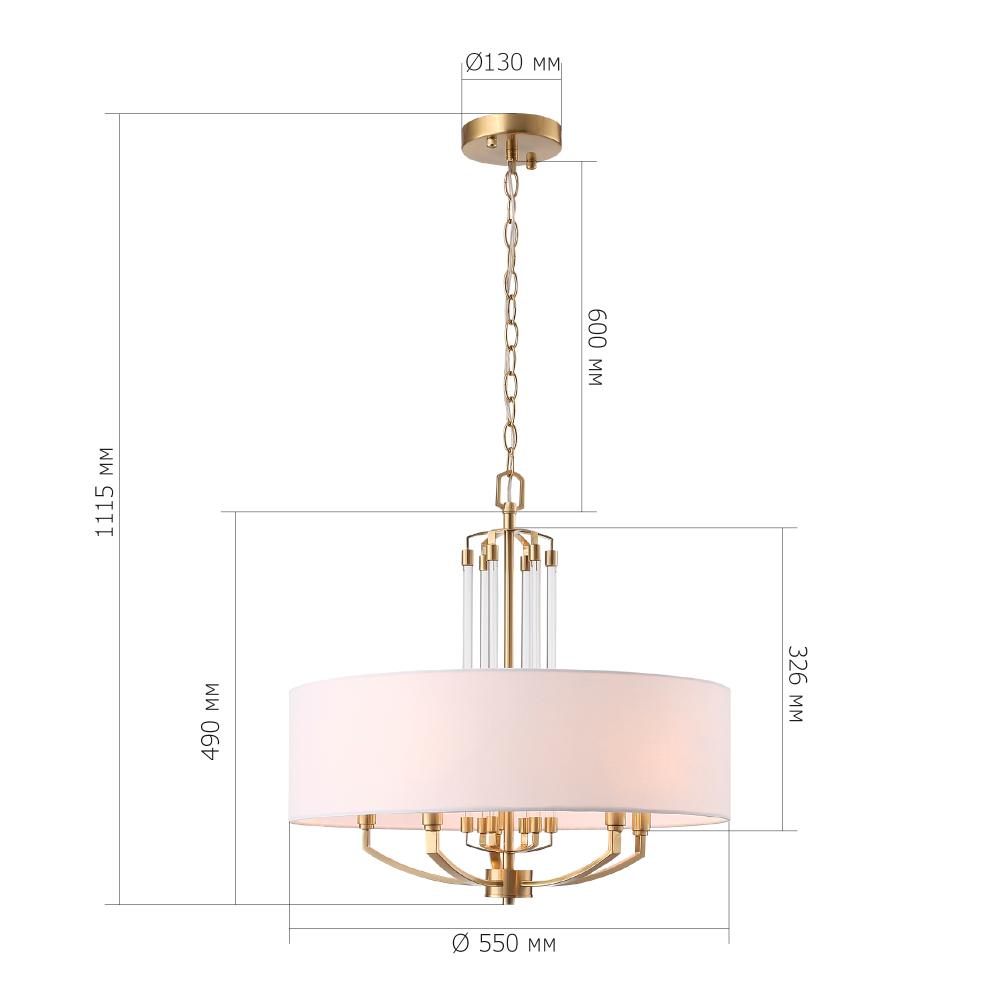 SL1403.303.05 Люстра подвесная ST-Luce Латунь/Прозрачный E27*5 40W ОПАЛ