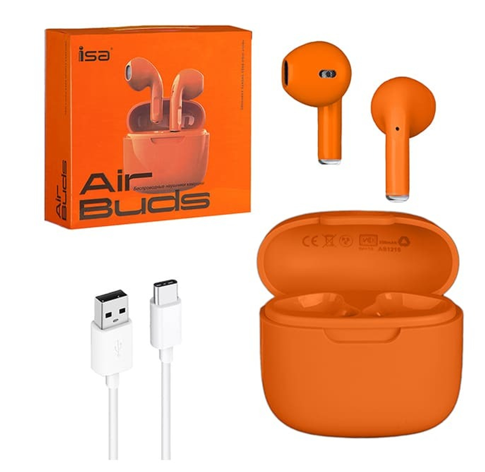 Беспроводные наушники TWS AirBuds A2 камушки (оранжевый)