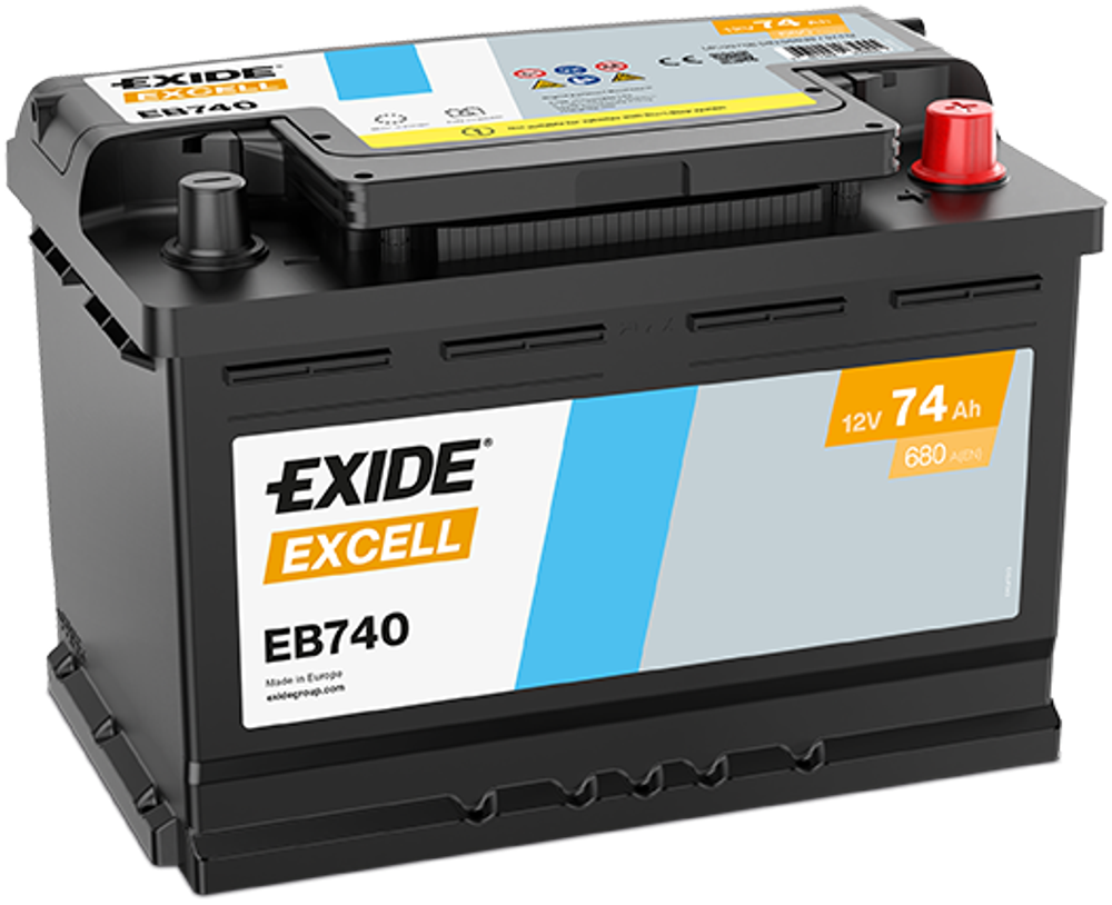 EXIDE - EB740-EXI - Starter Battery - Povrat artikla narucenog iz Njemacke nije moguc.
