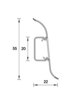 Плинтус ПВХ Идеал Классик 211 Дуб рустик 2200х55х22 мм