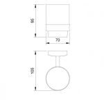 Стаканчик для зубных щёток стекло/латунь MONACO 16376.B глянцевый