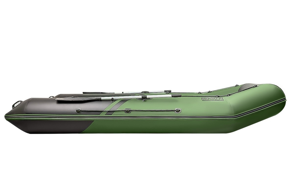 Броня-360 СК слань+киль зеленый-черный (Лодка ПВХ под мотор с усилением)