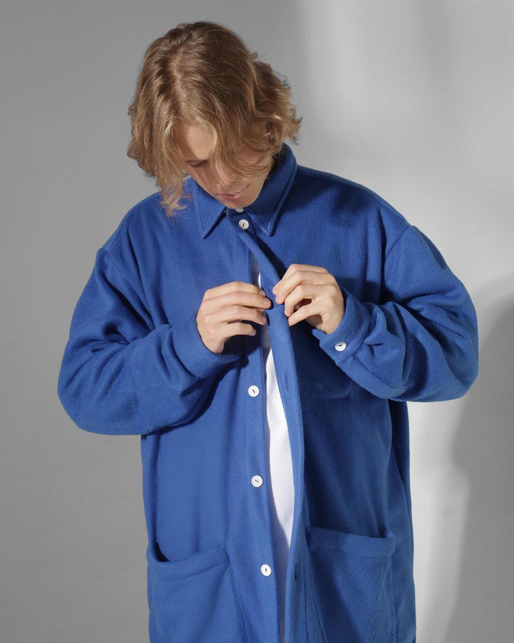 Рубашка Кружок Basic Флисовая Синяя