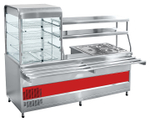 Прилавок-витрина Abat ПВХМ-70КМУ нерж., витрина слева