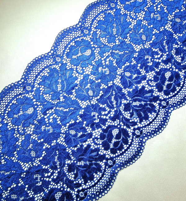 Кружево эластичное королевский синий К138