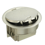 Лючок в пол 4 мод. (2 мод. 45х45 мм.),  серебро,  круглый,  металл,  IP65