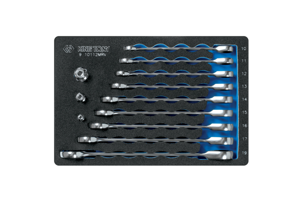 Набор трещоточных комбинированных ключей, ложемент, 12 предметов