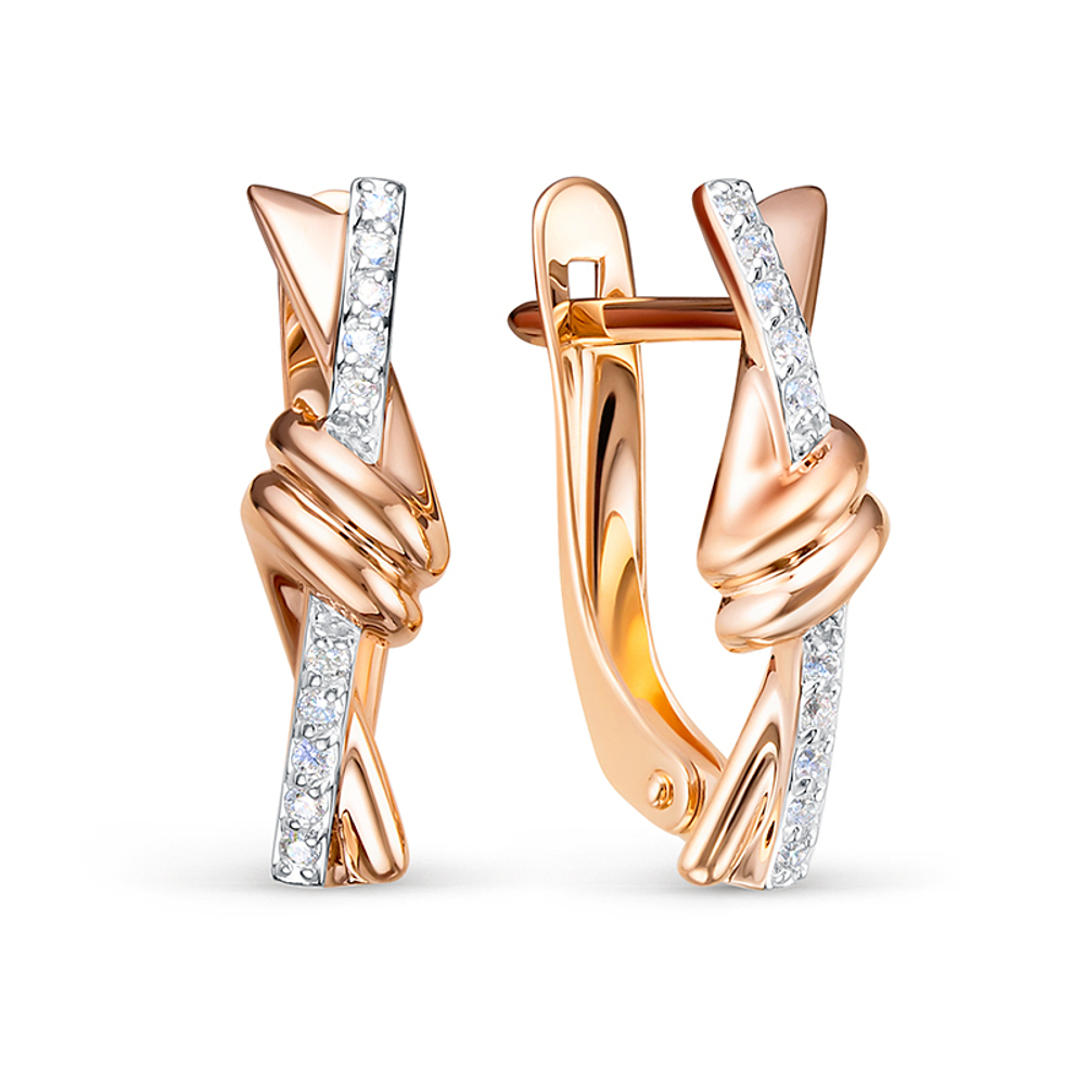 Серьги из золота 585 пробы с Фианит