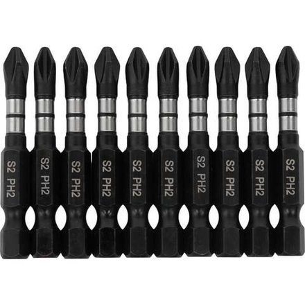 Биты ударные Impact PH2, 50 мм, 10 шт Inforce 11-01-375