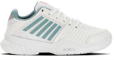 детские Кроссовки теннисные K-Swiss Court Express Omni - white/nile blue/desert flower