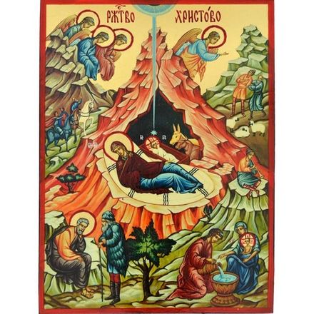 Рождество Христово. Афонская икона ручной работы.