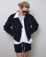 Куртка утепленная из искусственной замши черный