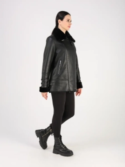 Дубленка зимняя натуральная авиатор оверсайз Турция