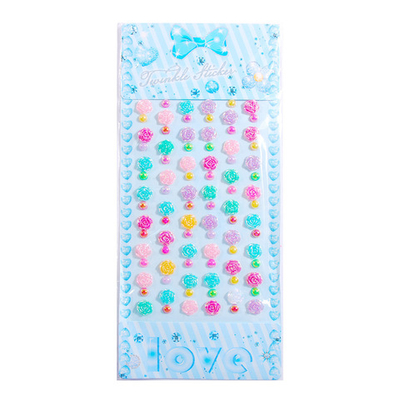 Стразы самоклеющиеся маленькие Розы и бусины Микс 1см 46шт