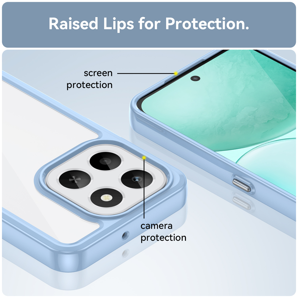 Противоударный чехол с синими боковыми рамками для смартфона Honor X6C