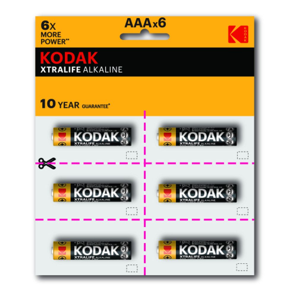 Батарейки Kodak LR03-12BL perforated (6x2BL) XTRALIFE Alkaline [KAAA-2x6 perf] | Батарейки Щелочные (Алкалиновые)