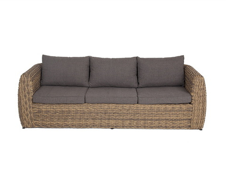 "Кальяри" диван трехместный плетеный из искусственного ротанга (гиацинт), цвет соломенный