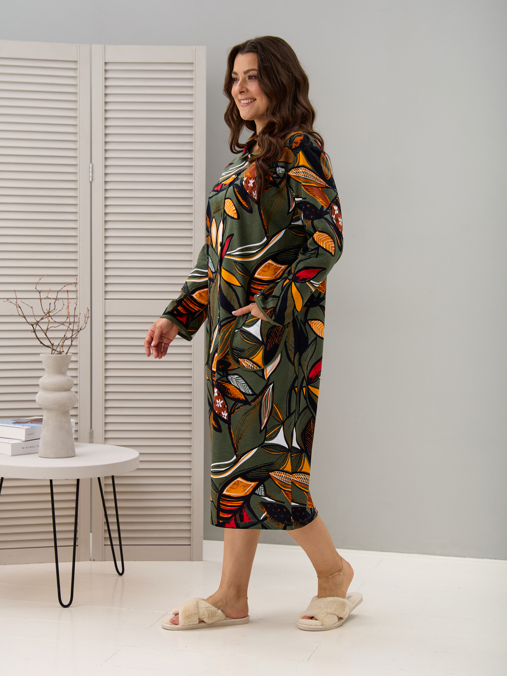 Халат Х-138/хаки-осеннийлист