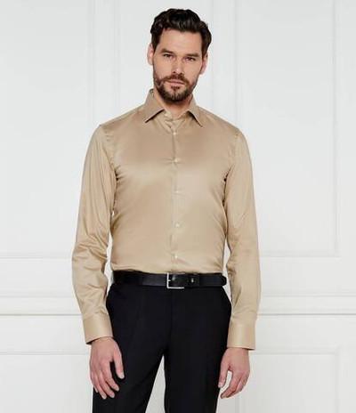 Рубашка H-HANK-kent-C3-214 BOSS BLACK - бежевый(50532875)
