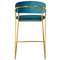 Полубарный стул Turin бирюзовый с золотыми ножками