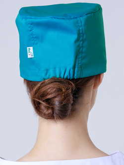 Лазурно голубая медицинская шапочка MediS