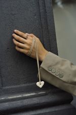 Подвес Сердце maxi на шнурке, белый, керамика