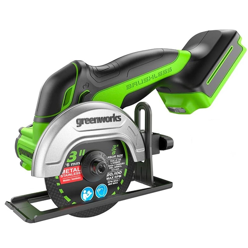 Углошлифовальная машина аккумуляторная Greenworks, Арт. 3402007, 24V, бесщеточная,76 мм