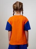 Футболка детская оранжево-синяя