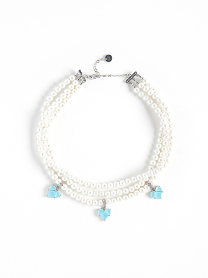 Колье "Delicacy blue soul" Silver