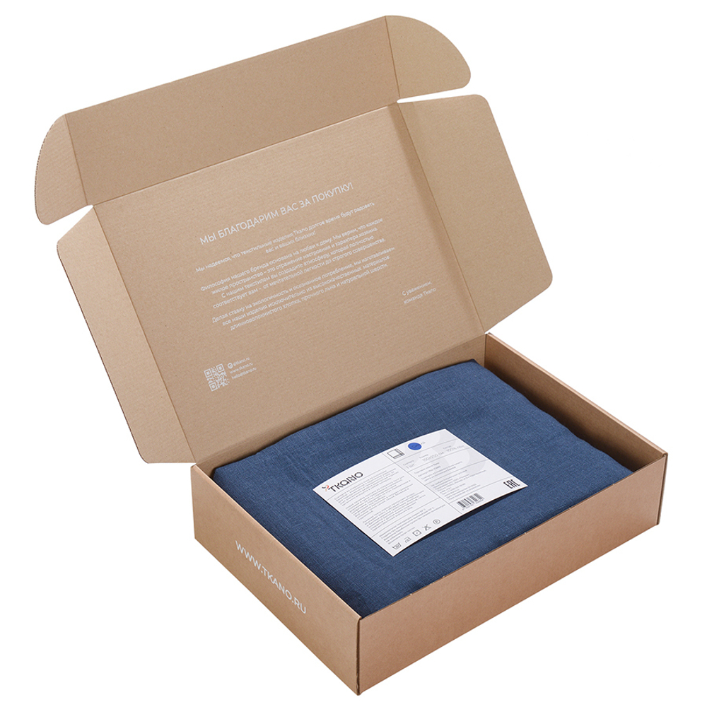 Скатерть из стираного льна синего цвета из коллекции essential, 150х250 см