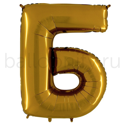 Фольгированная фигура, Буква Б 100 см Gold