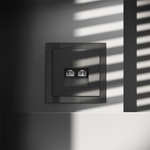 Розетка компьютерная встраиваемая VOLTUM S70 двойная RJ45+RJ45 кат.6, (черный матовый)