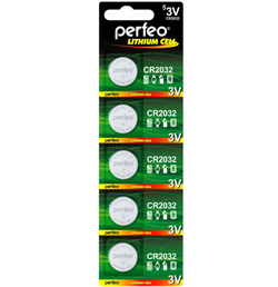 Батарейка CR2032 Perfeo BL (Цена за 5шт)