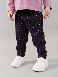 Брюки из джинскота "Горошек" с отворотами 0+